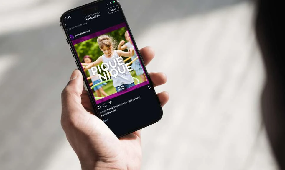 Simulação de uma publicação Piquenique no Parque nas redes sociais